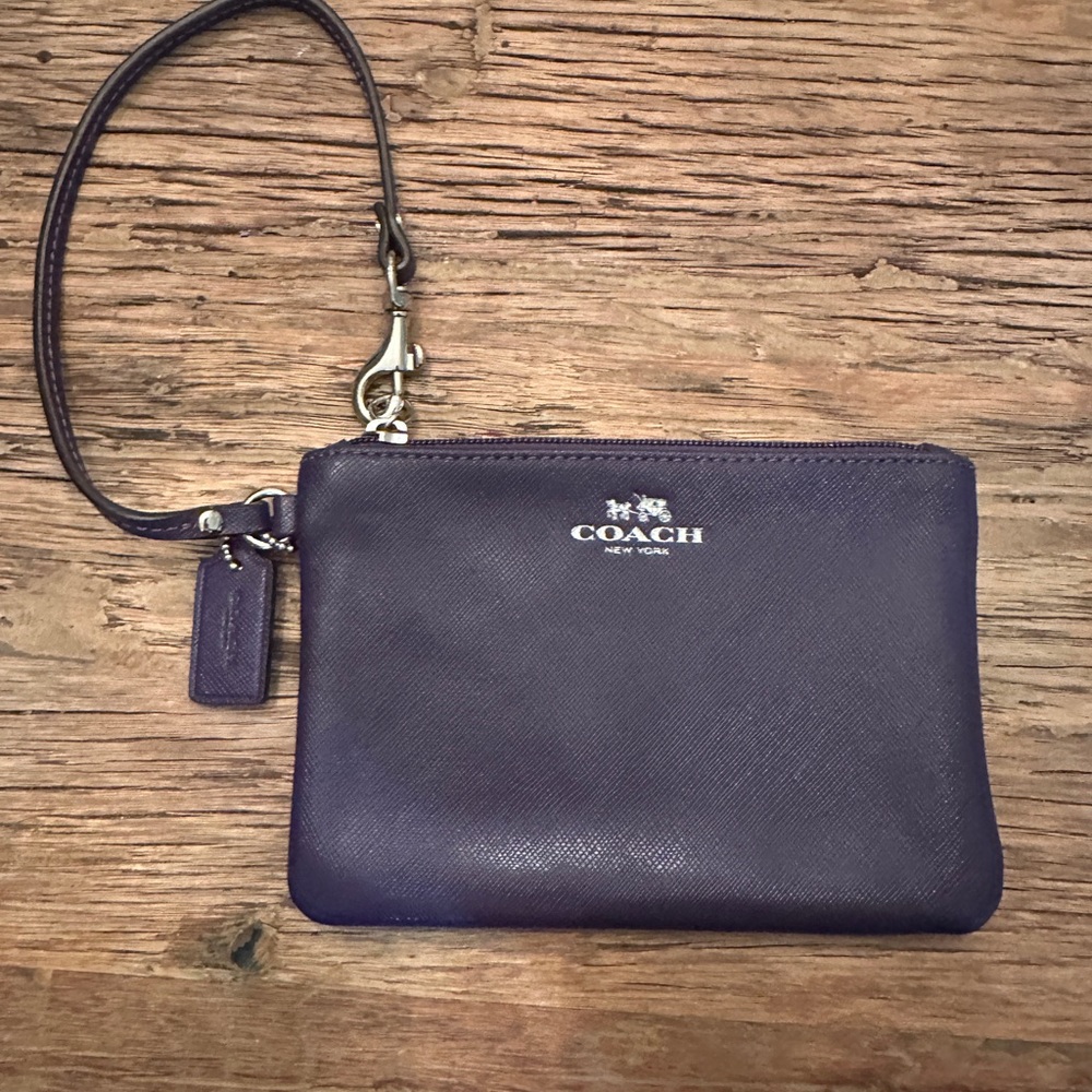 Coach Violet Leather Wristlet